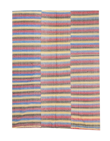 Striped Vintage Kilim Textiles - 6`8" x 8`11"