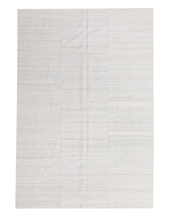 Vintage Light Gray Kilim Textiles - 5`10" x 8`5"