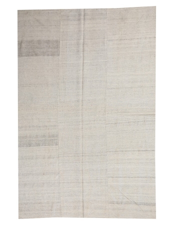 Vintage Light Gray Kilim Textiles - 6`3" x 10`6"