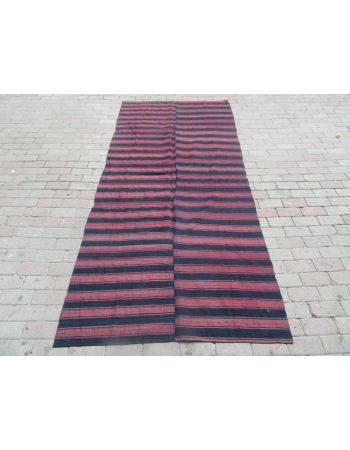 Vintage Striped Kilim Textile - 4`5