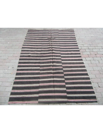 Vintage Striped Kilim Textile - 5`2" x 8`0"