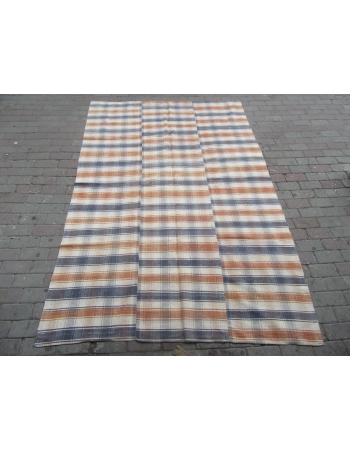 Vintage Striped Kilim Textile - 5`8" x 8`5"