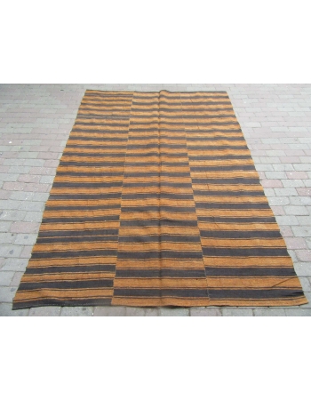 Vintage Striped Kilim Textile - 6`2" x 8`9"