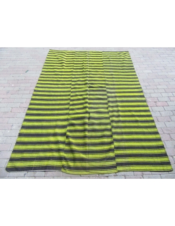Vintage Striped Kilim Textile - 6`4" x 9`3"