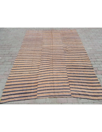 Vintage Striped Kilim Textile - 6`8" x 9`1"