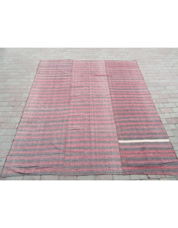 Vintage Striped Kilim Textile - 6`9" x 7`9"