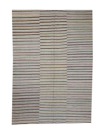 Vintage Striped Kilim Textiles - 6`2" x 8`8"