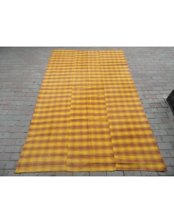 Vintage Yellow Kilim Textile - 5`10" x 9`5"