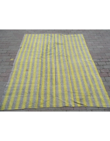 Yellow & Gray Vintage Kilim Textile - 5`10" x 7`0"