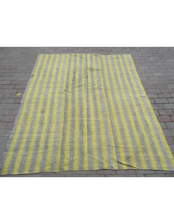 Yellow & Gray Vintage Kilim Textile - 5`10