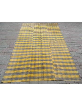 Yellow & Gray Vintage Kilim Textile - 5`10