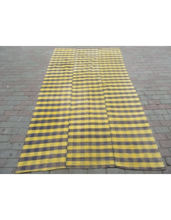 Yellow & Gray Vintage Kilim Textile - 5`4