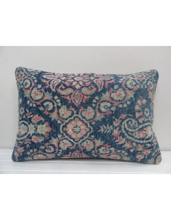 Vintage Handmade Navy Blue Turkish Kilim Cushion Cover