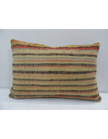 Vintage Handmade Multicolor Striped Mustard Kilim Cushion Cover