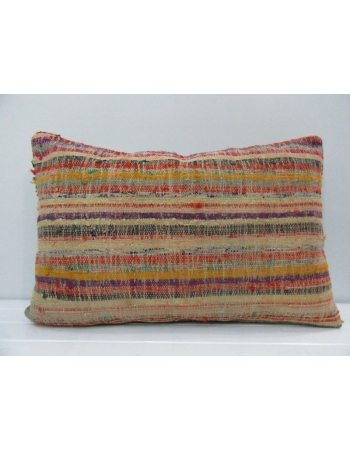 Vintage Handmade Multicolor Striped Mustard Kilim Cushion Cover