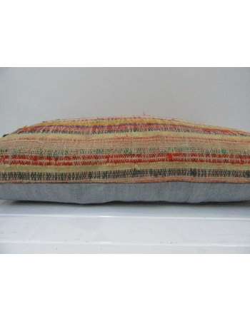 Vintage Handmade Multicolor Striped Mustard Kilim Cushion Cover