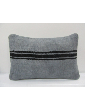 Vintage Handmade Black Striped Gray Kilim Cushion Cover