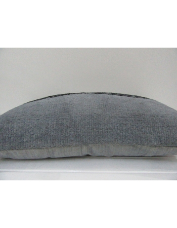 Vintage Handmade Black Striped Gray Kilim Cushion Cover