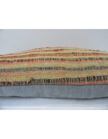 Vintage Handmade Multicolor Striped Mustard Kilim Cushion Cover