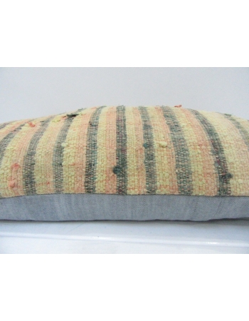 Vintage Handmade Multicolor Striped Mustard Kilim Cushion Cover