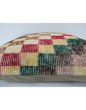 Vintage Handmade Chequered Colorful Turkish Pillow Cover