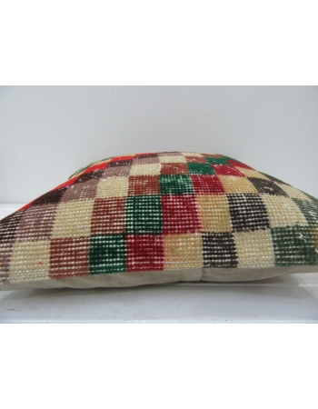 Vintage Handmade Chequered Colorful Turkish Pillow Cover