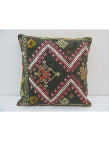 Vintage Handmade Decorative Embroidered Turkish Kilim Pillow Cover