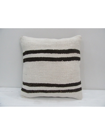 Vintage Handmade Brown Striped Natural Kilim Pillow Cover