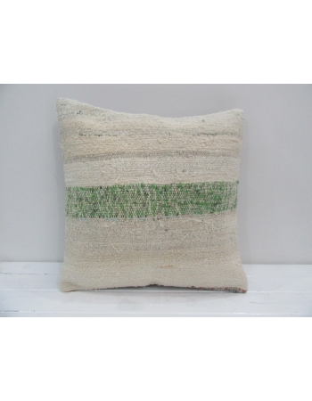 Vintage Handmade Decorative Green Striped Kilim Pillow Cover