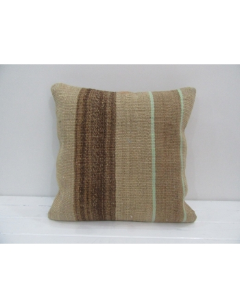 Vintage Handmade Brown Striped Natural Kilim Pillow Cover