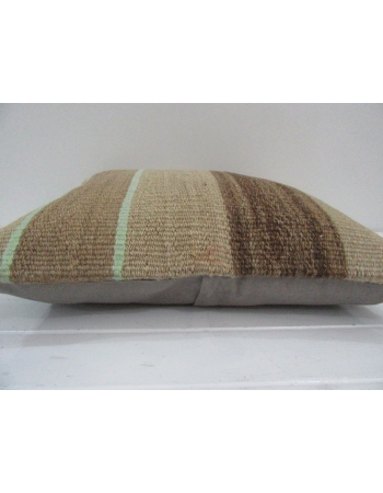 Vintage Handmade Brown Striped Natural Kilim Pillow Cover