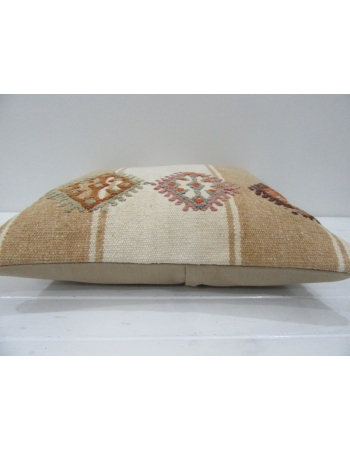 Vintage Handmade Decorative Embroidered Striped Kilim Pillow Cover