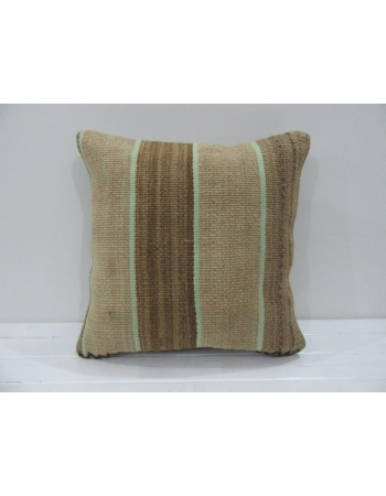 Vintage Handmade Brown Striped Natural Kilim Pillow Cover