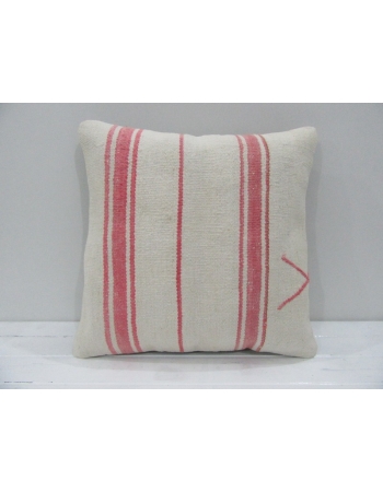 Vintage Handmade Pink Striped Natural Kilim Pillow Cover