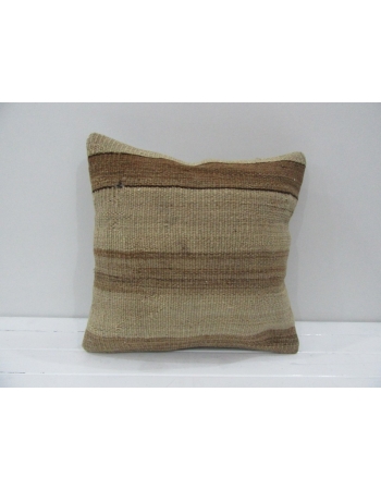 Vintage Handmade Brown Striped Natural Kilim Pillow Cover