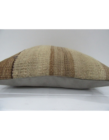 Vintage Handmade Brown Striped Natural Kilim Pillow Cover