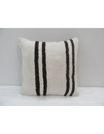 Vintage Handmade Brown Striped Natural Kilim Pillow Cover