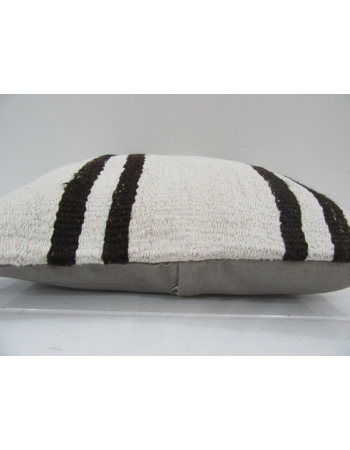 Vintage Handmade Brown Striped Natural Kilim Pillow Cover