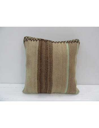 Vintage Handmade Brown Striped Natural Kilim Pillow Cover