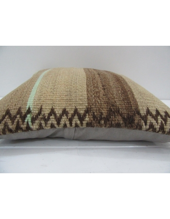 Vintage Handmade Brown Striped Natural Kilim Pillow Cover