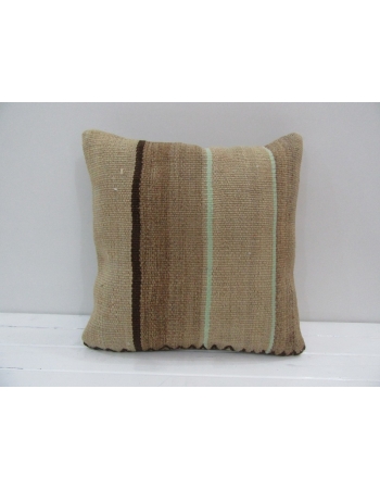 Vintage Handmade Brown Striped Natural Kilim Pillow Cover