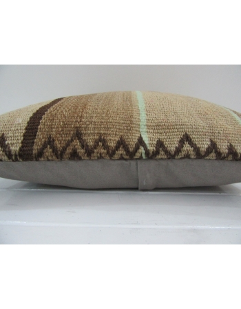 Vintage Handmade Brown Striped Natural Kilim Pillow Cover