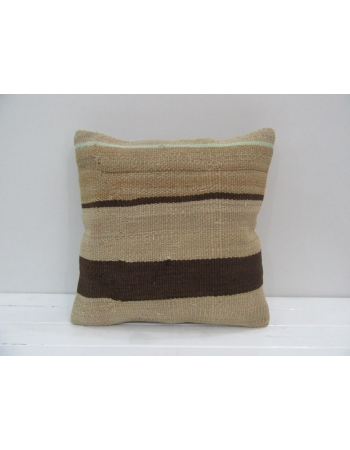 Vintage Handmade Brown Striped Natural Kilim Pillow Cover