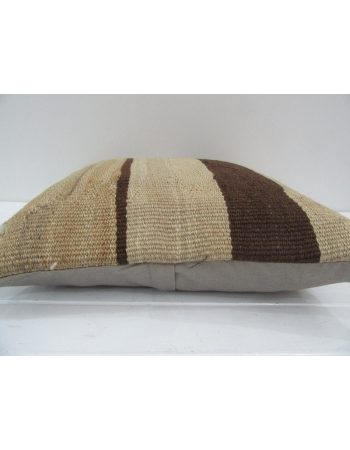 Vintage Handmade Brown Striped Natural Kilim Pillow Cover