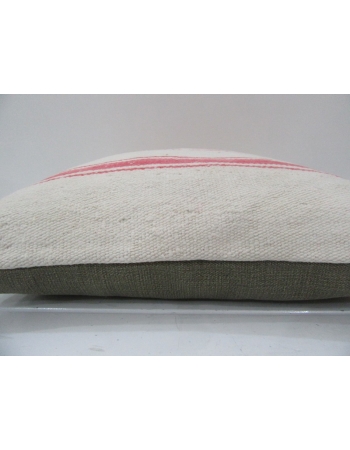 Vintage Handmade Pink Striped Natural Kilim Pillow Cover