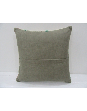 Vintage Handmade Green Striped Natural Kilim Pillow Cover