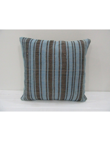 Vintage Handmade Blue and Black Striped Kilim Pillow Cover