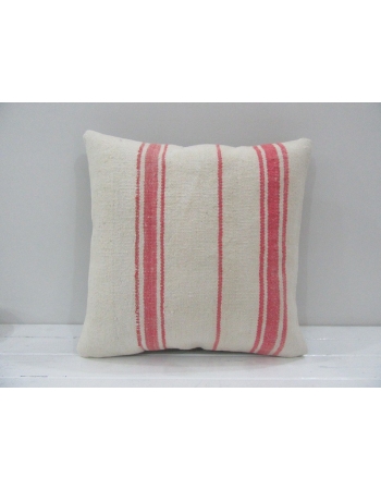 Vintage Handmade Pink Striped Natural Kilim Pillow Cover