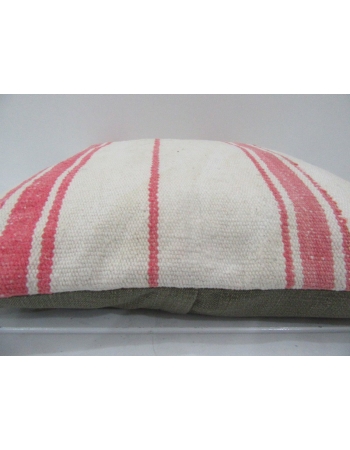 Vintage Handmade Pink Striped Natural Kilim Pillow Cover