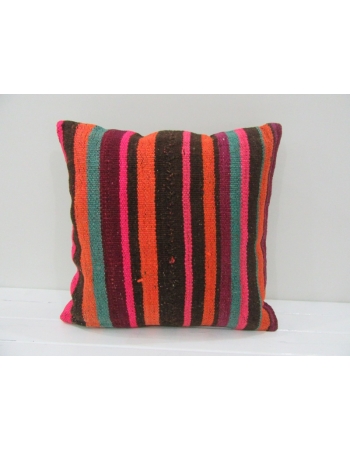 Vintage Handmade Decorative Multicolor Striped Kilim Pillow Cover